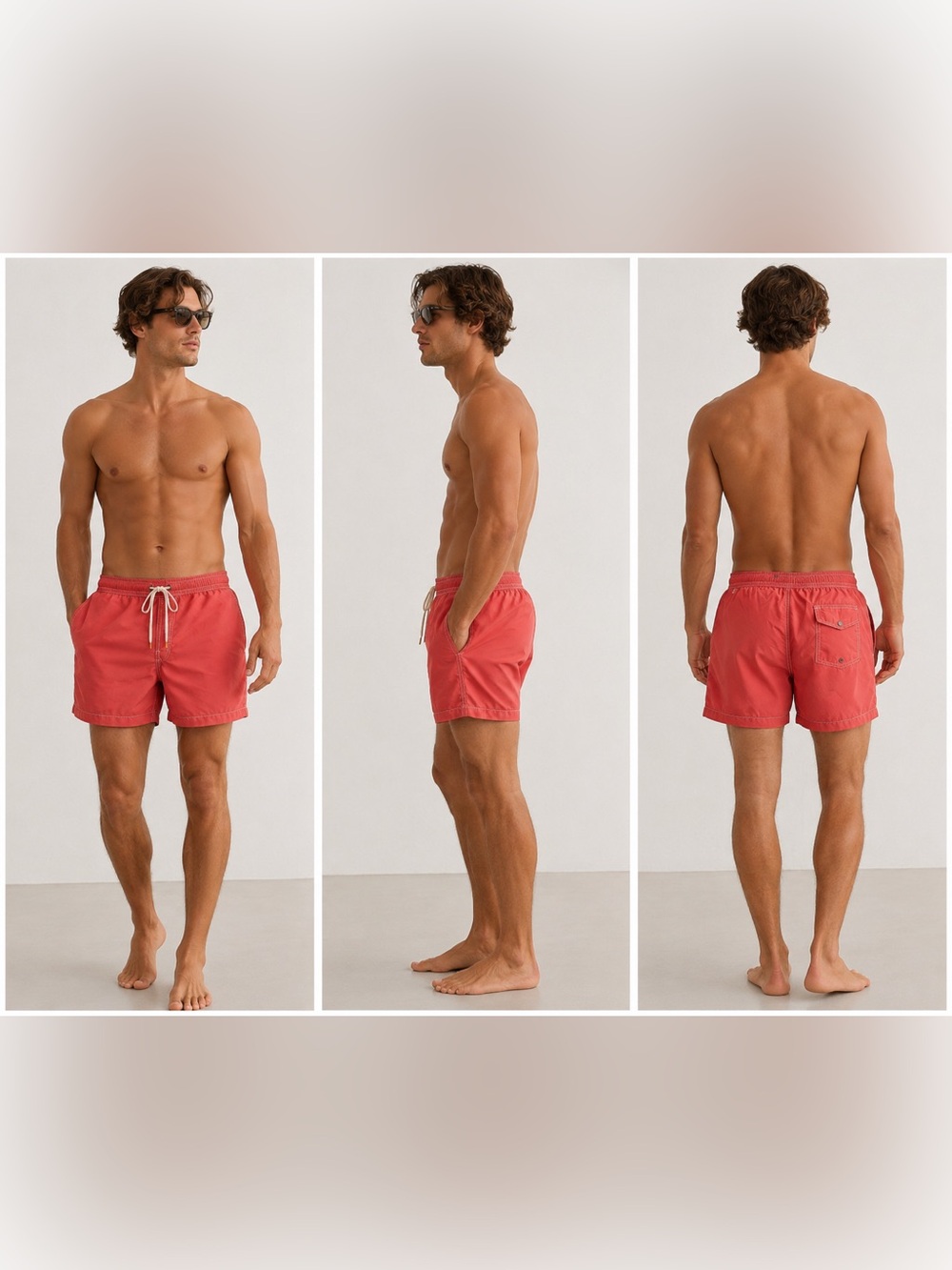 Hartford Paris Swim Shorts Men’s  Size XL Trunk Coral/Salmon Pink Mesh Lined
